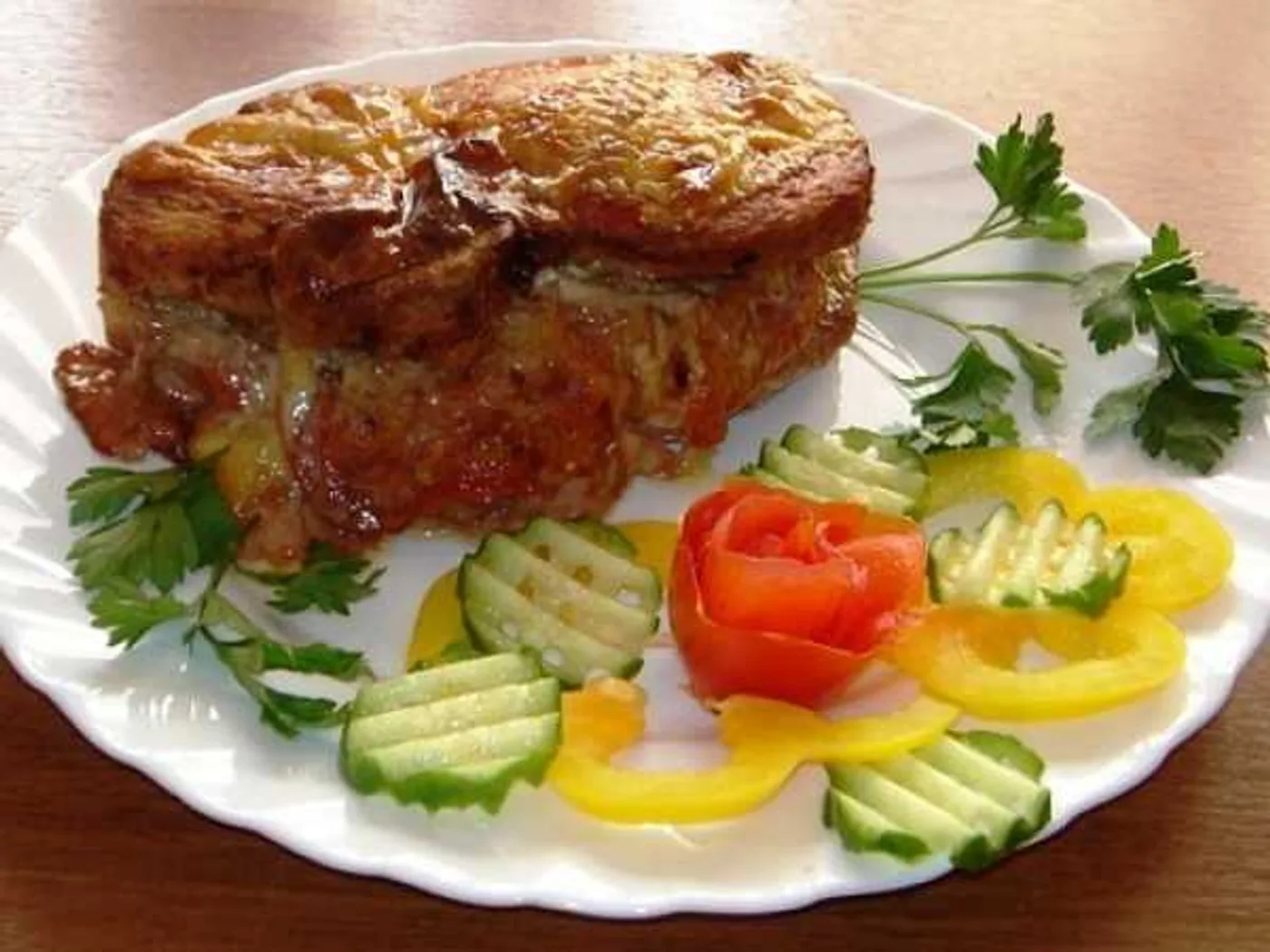 Pork pockets with mushrooms and rice recipe