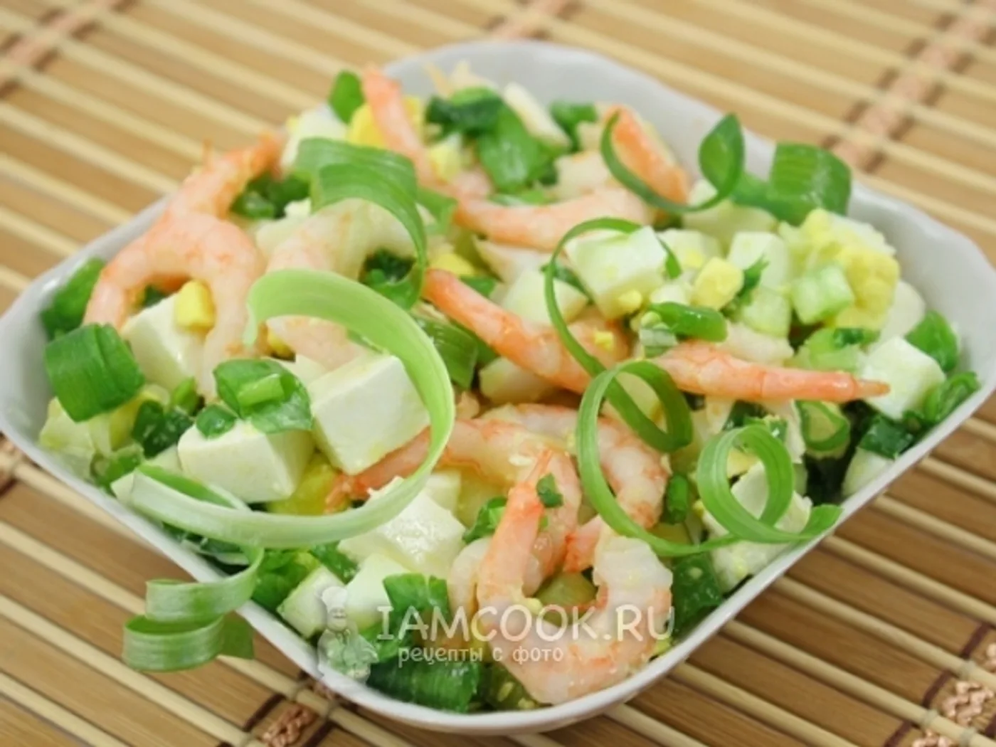 Salad "Aristei" with shrimp and feta cheese recipe