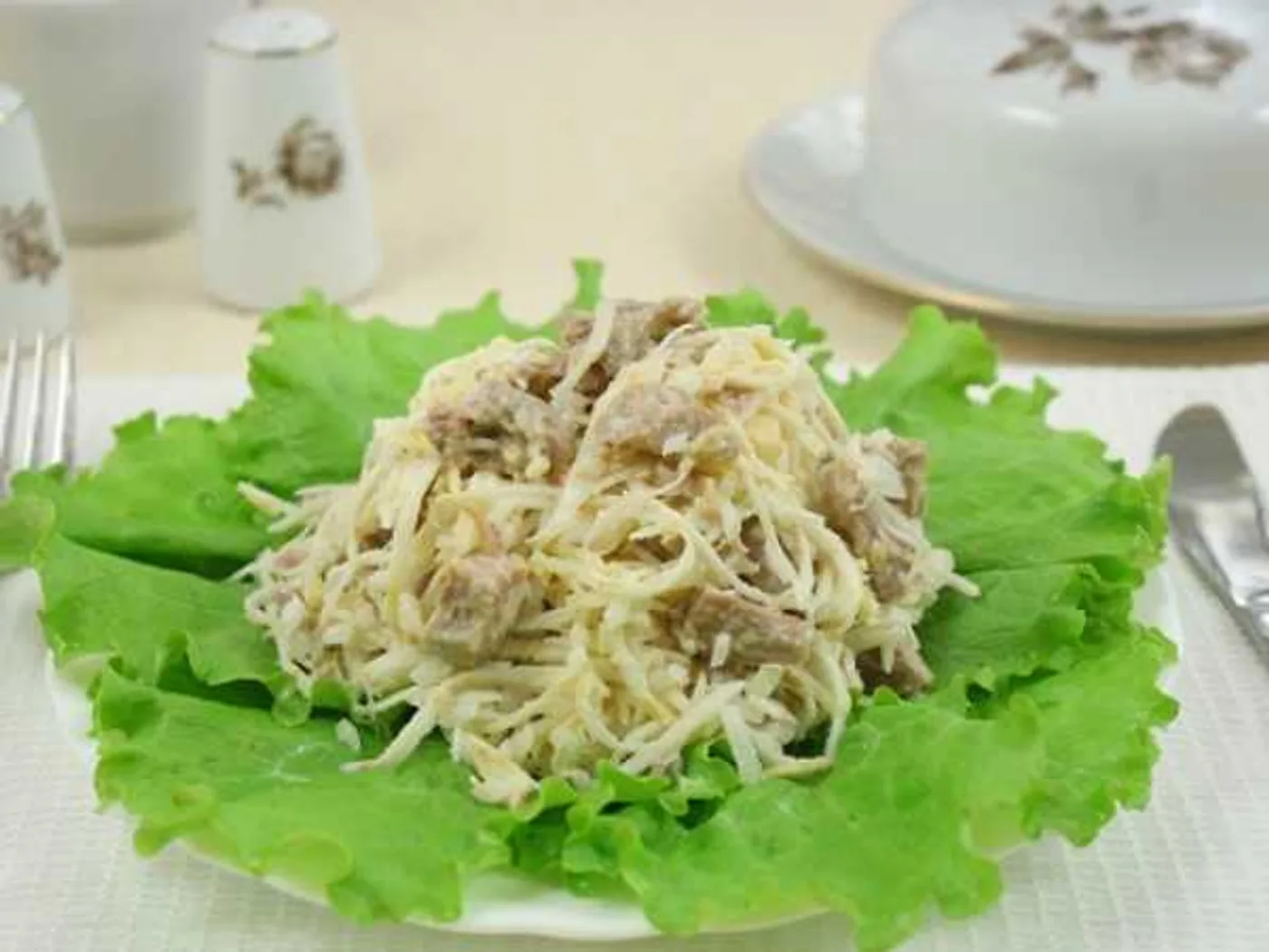 Salad with beef and pickled celery recipe