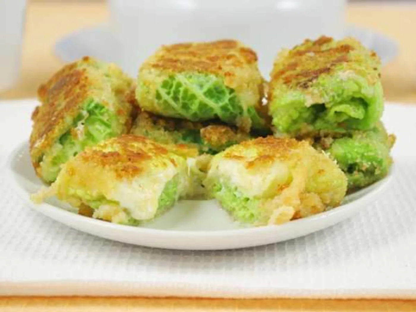 Savoy cabbage schnitzel with cheese filling recipe