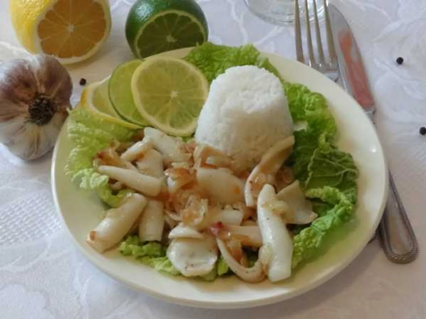 Squid fried with onions recipe