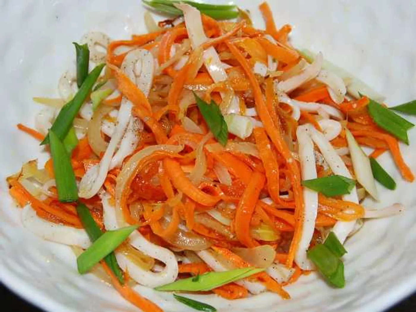 Squid salad with carrots recipe