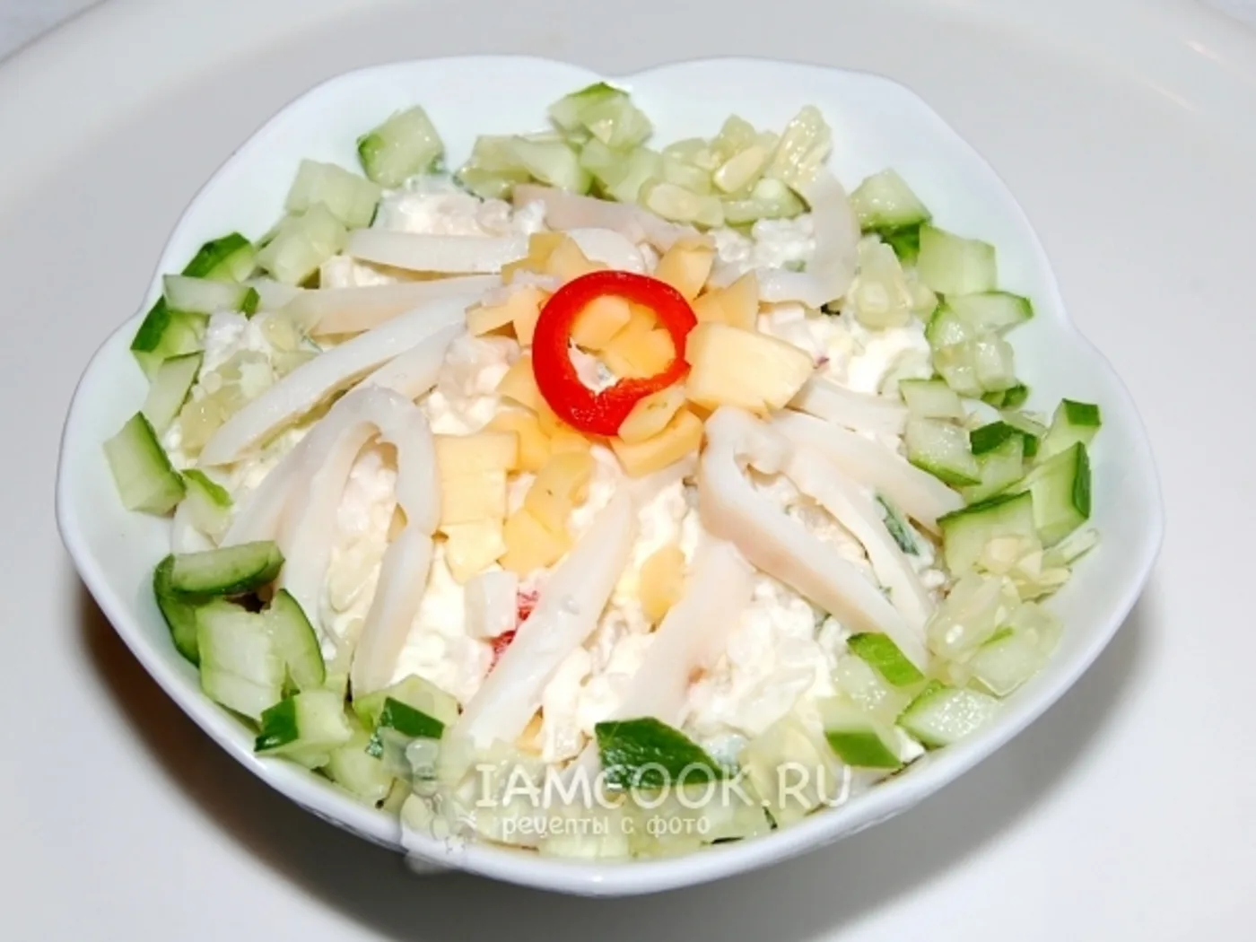 Squid salad with rice recipe