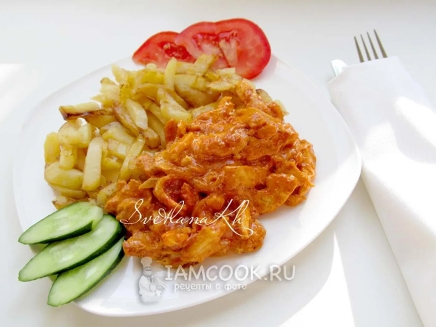 Stroganov-style chicken fillet recipe