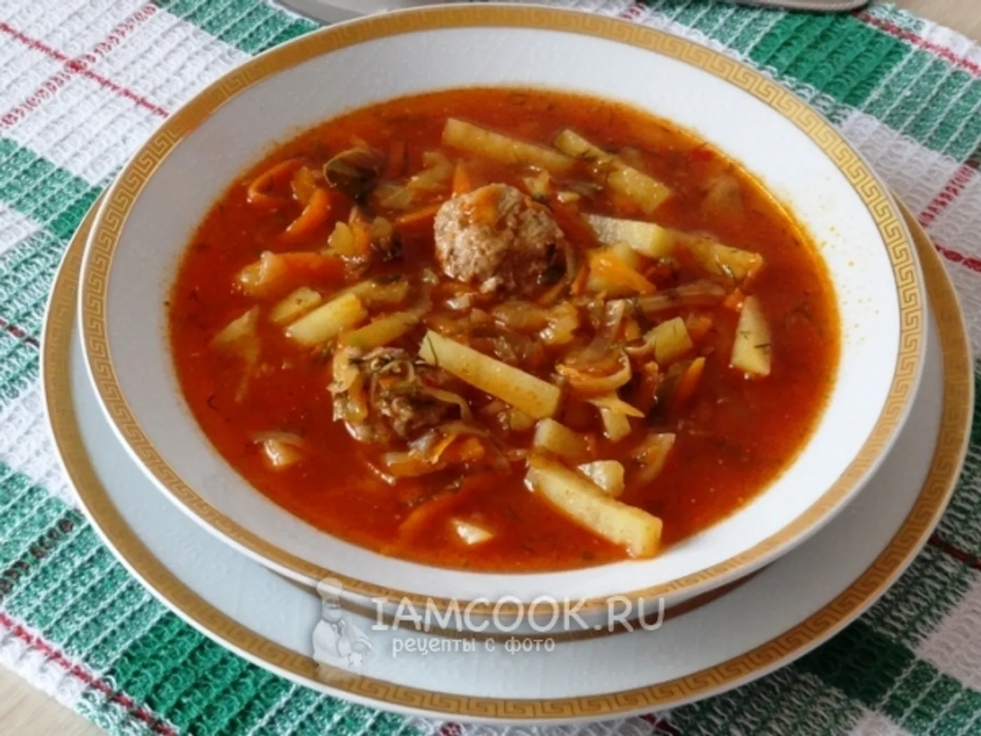 Tomato soup with meatballs recipe